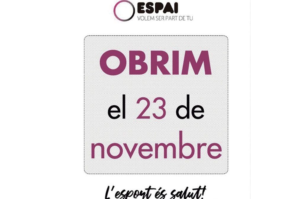 Obrim el 23 de novembre